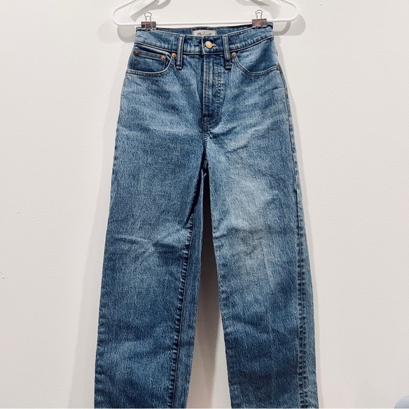 MADEWELL The Perfect Vintage Wide-Leg Crop Jean in Medium/Dark Wash - Size 23 - Picture 7 of 11